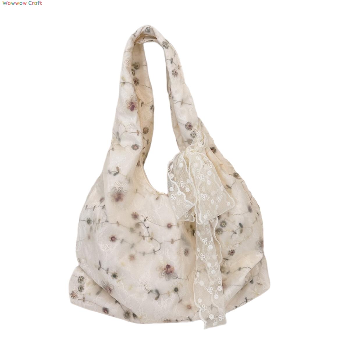 Shoulder Bags,Totes,ins style tulle embroidered shoulder bag - commuter travel handbag